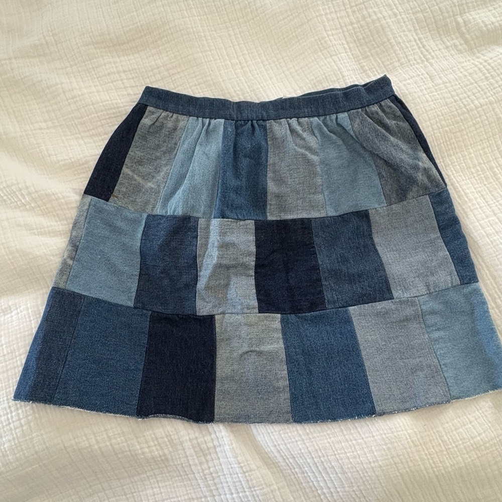 Red Valentino Patchwork Denim Skirt